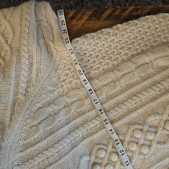 Vintage Heavy Cream Cable Knit Sweater Unisex Medium - Wool & Mohair - Picture 6 of 12